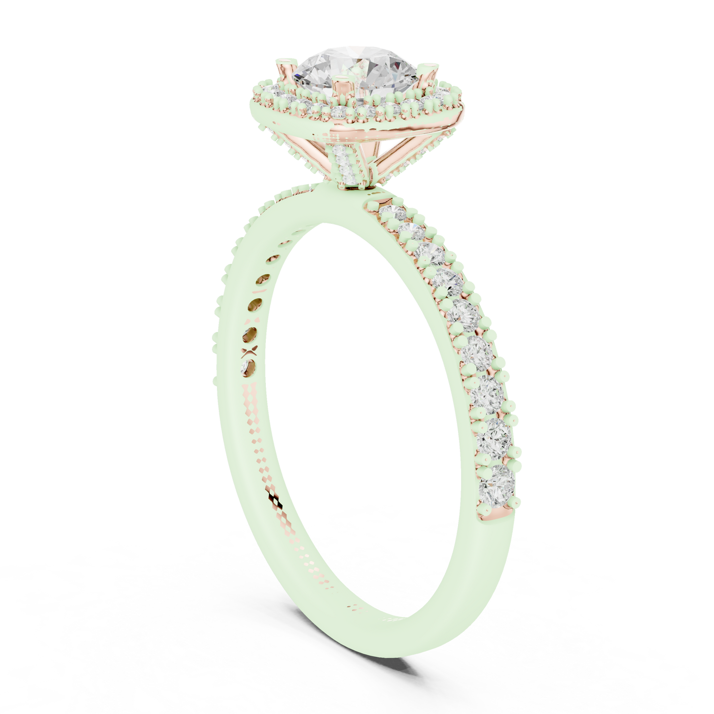 Round Halo Lab Grown Diamond Ring