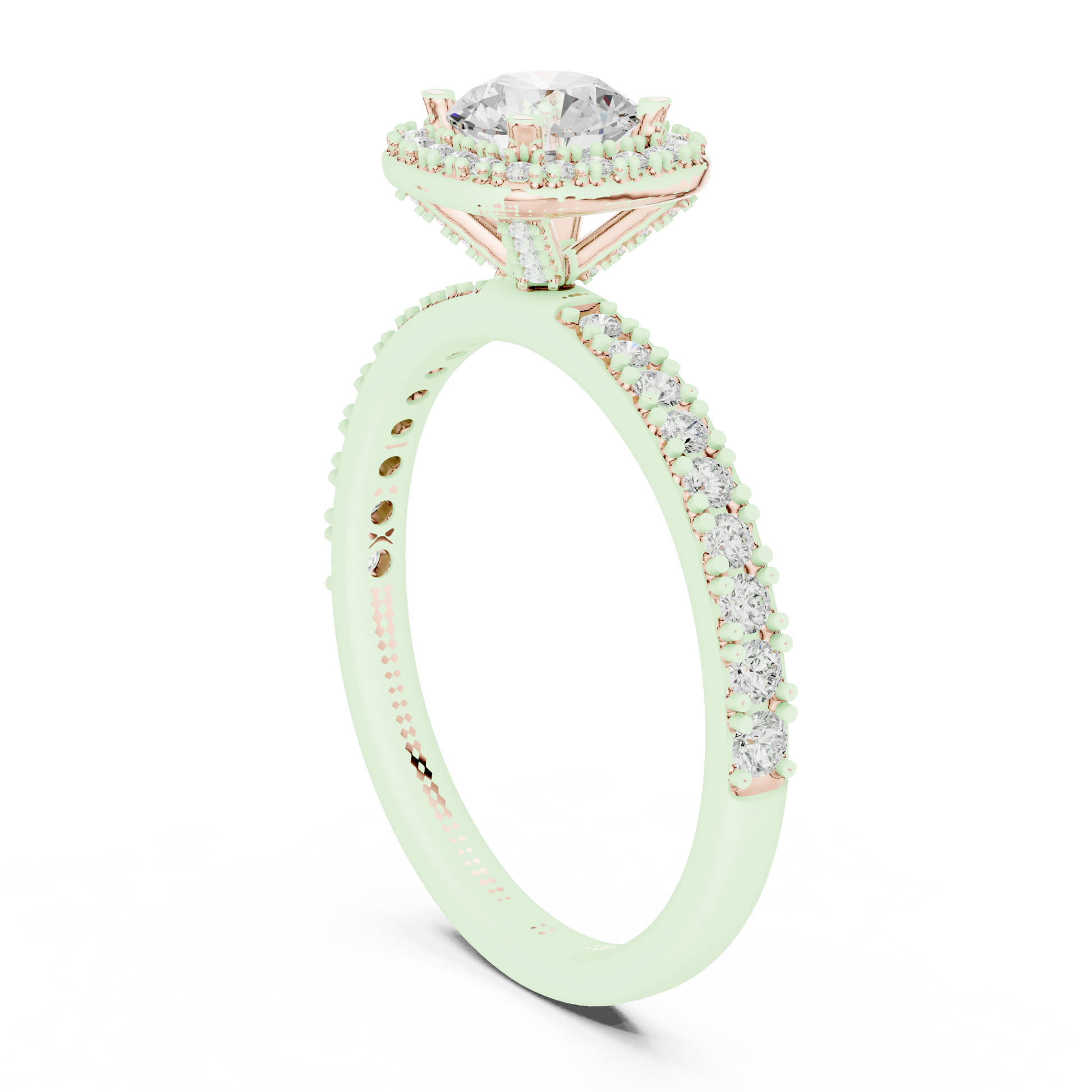 Round Halo Lab Grown Diamond Ring