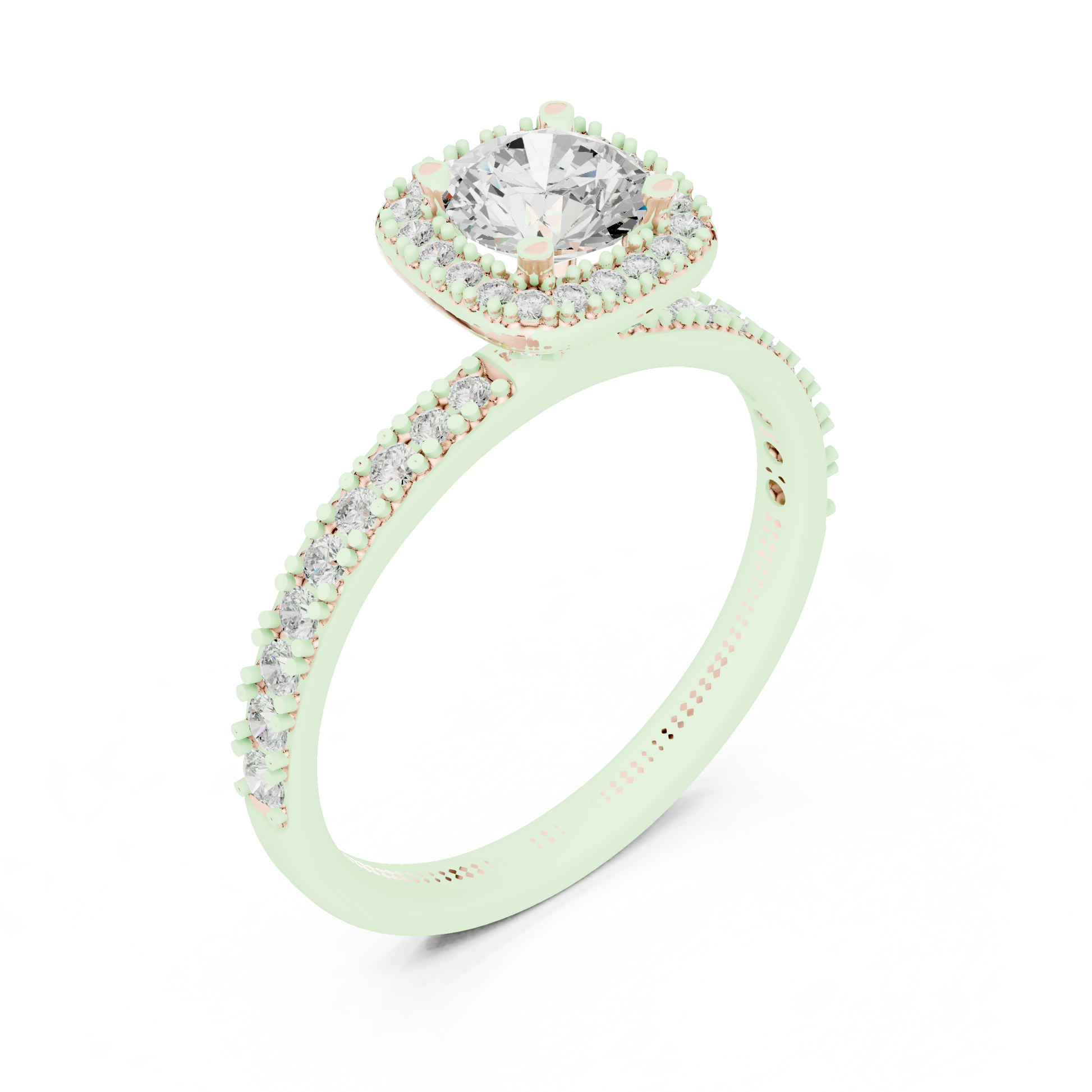 Round Halo Lab Grown Diamond Ring