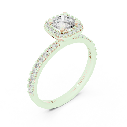 Round Halo Lab Grown Diamond Ring