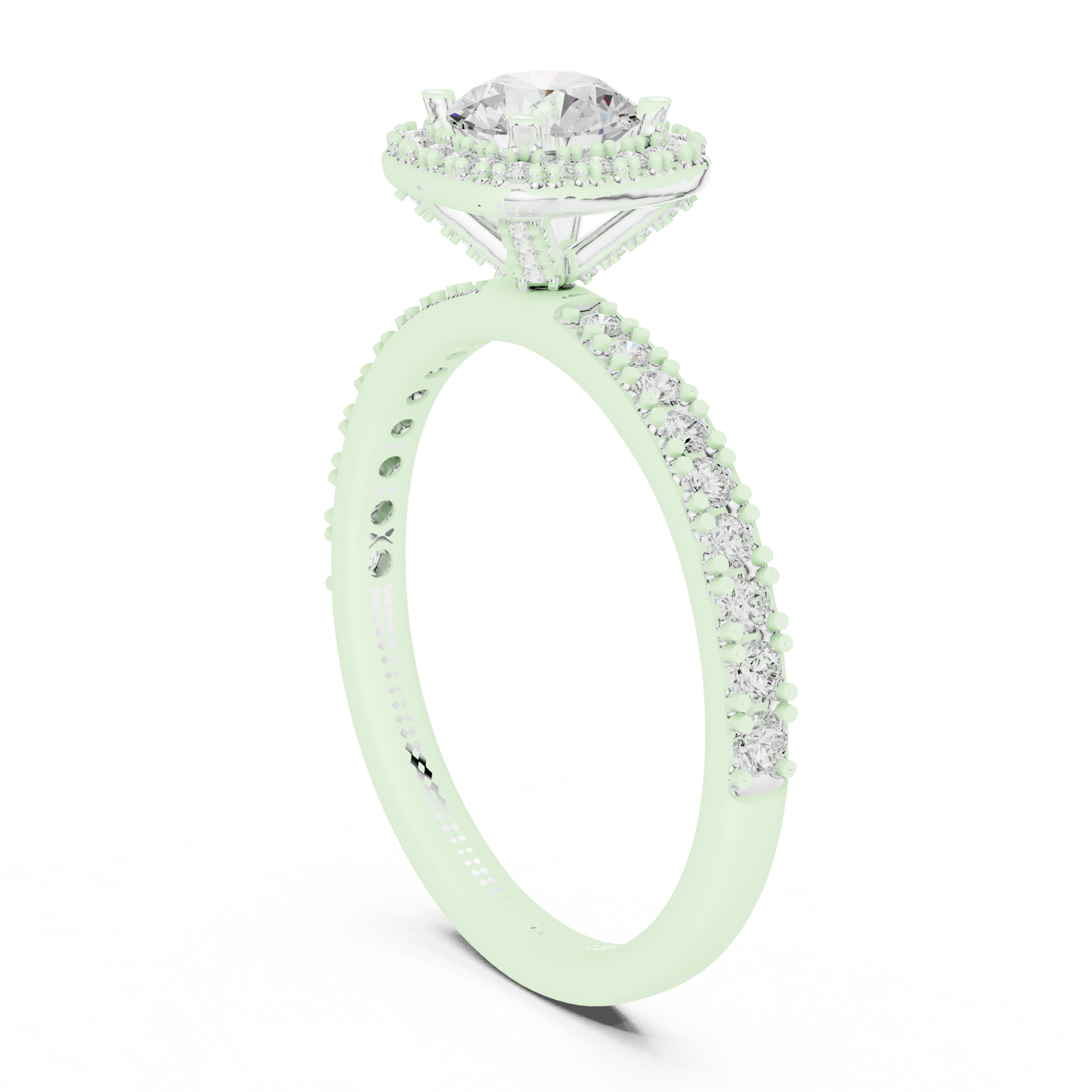 Round Halo Lab Grown Diamond Ring