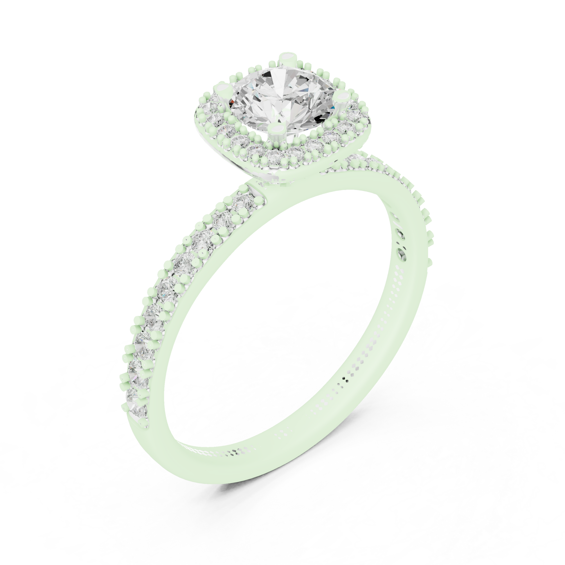 Round Halo Lab Grown Diamond Ring