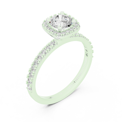 Round Halo Lab Grown Diamond Ring