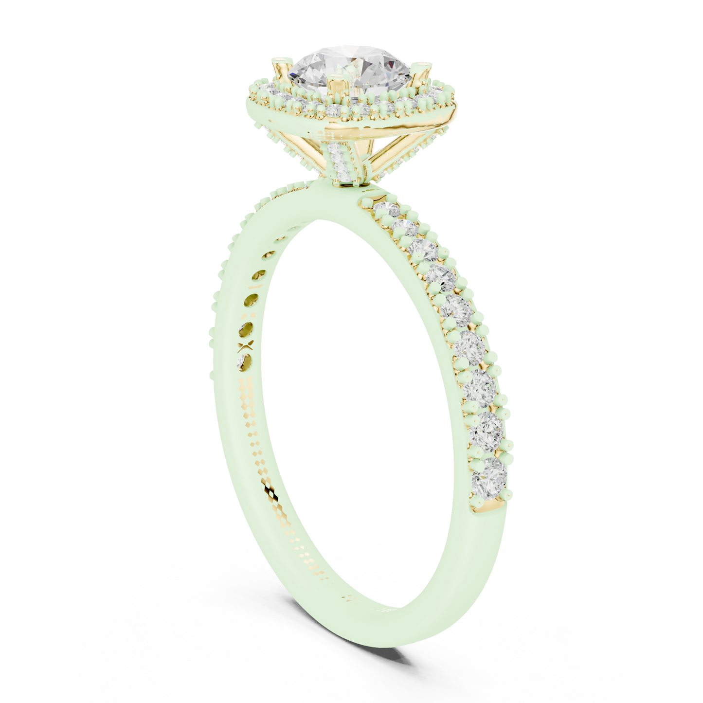 Round Halo Lab Grown Diamond Ring