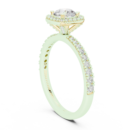 Round Halo Lab Grown Diamond Ring