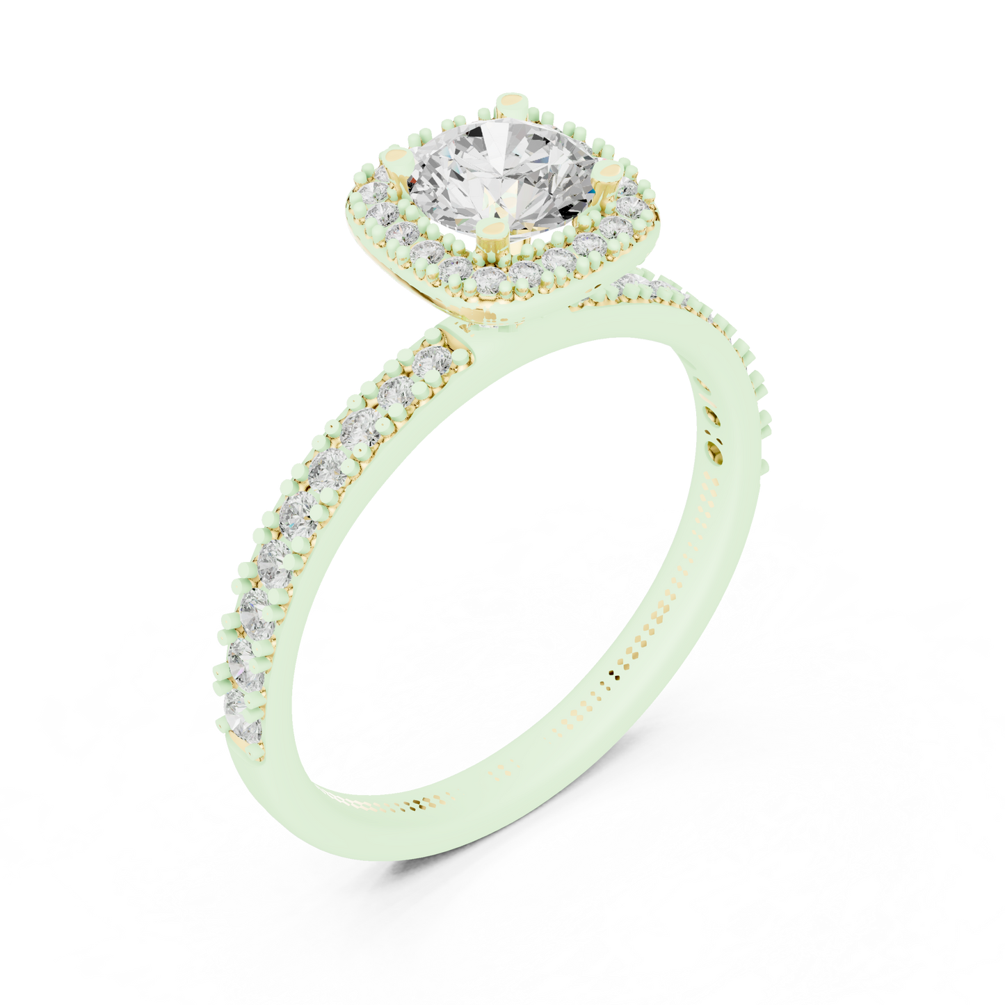 Round Halo Lab Grown Diamond Ring