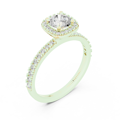 Round Halo Lab Grown Diamond Ring