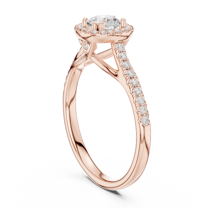 Round Halo Lab Grown Diamond Ring