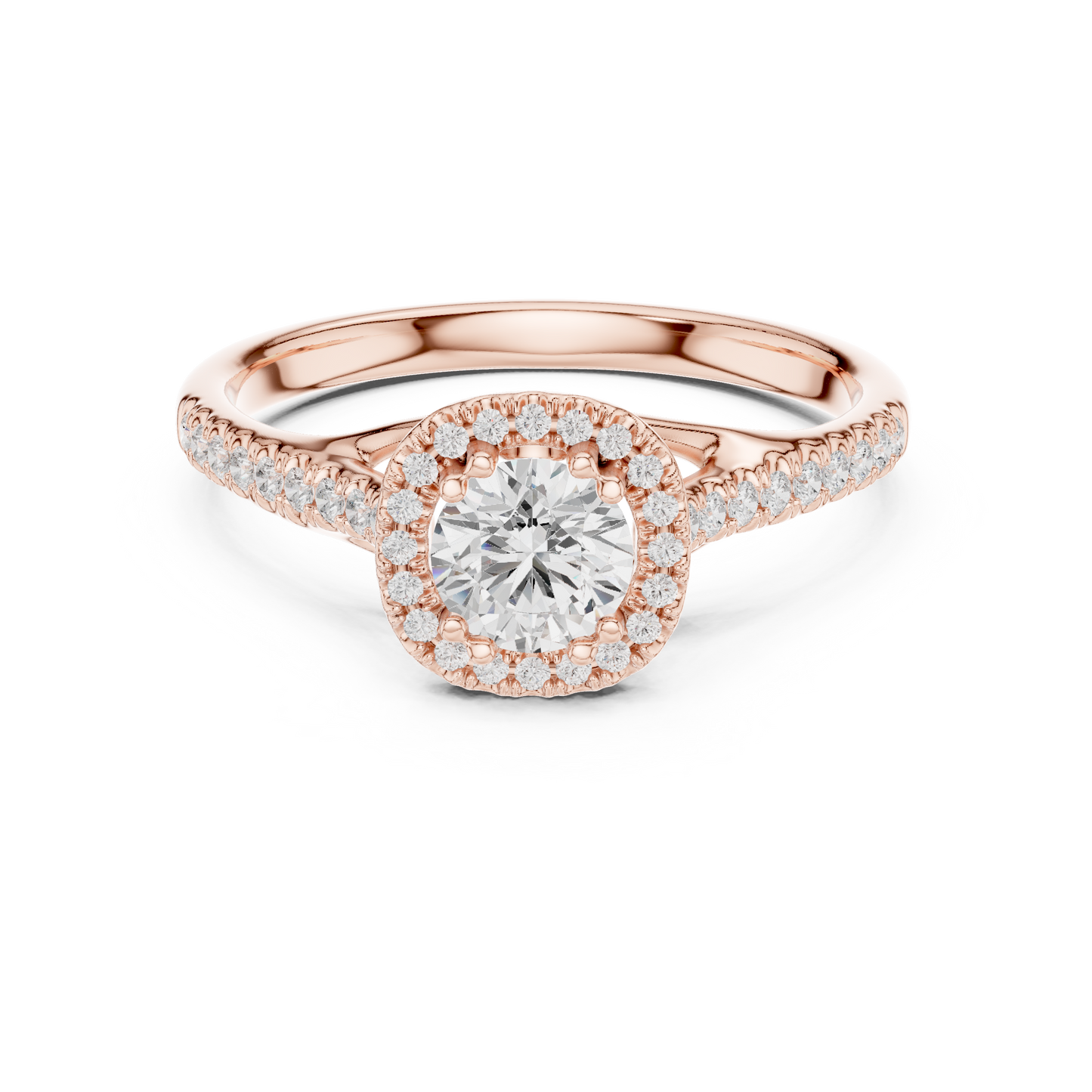 Round Halo Lab Grown Diamond Ring