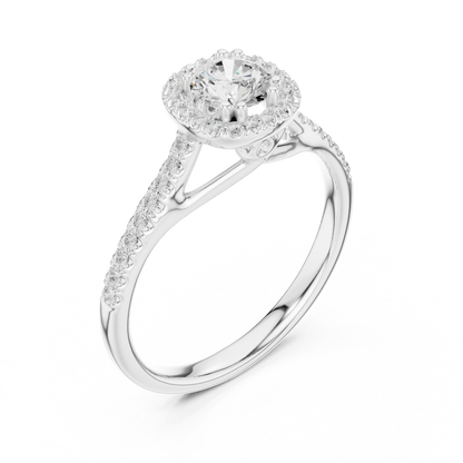 Round Halo Lab Grown Diamond Ring
