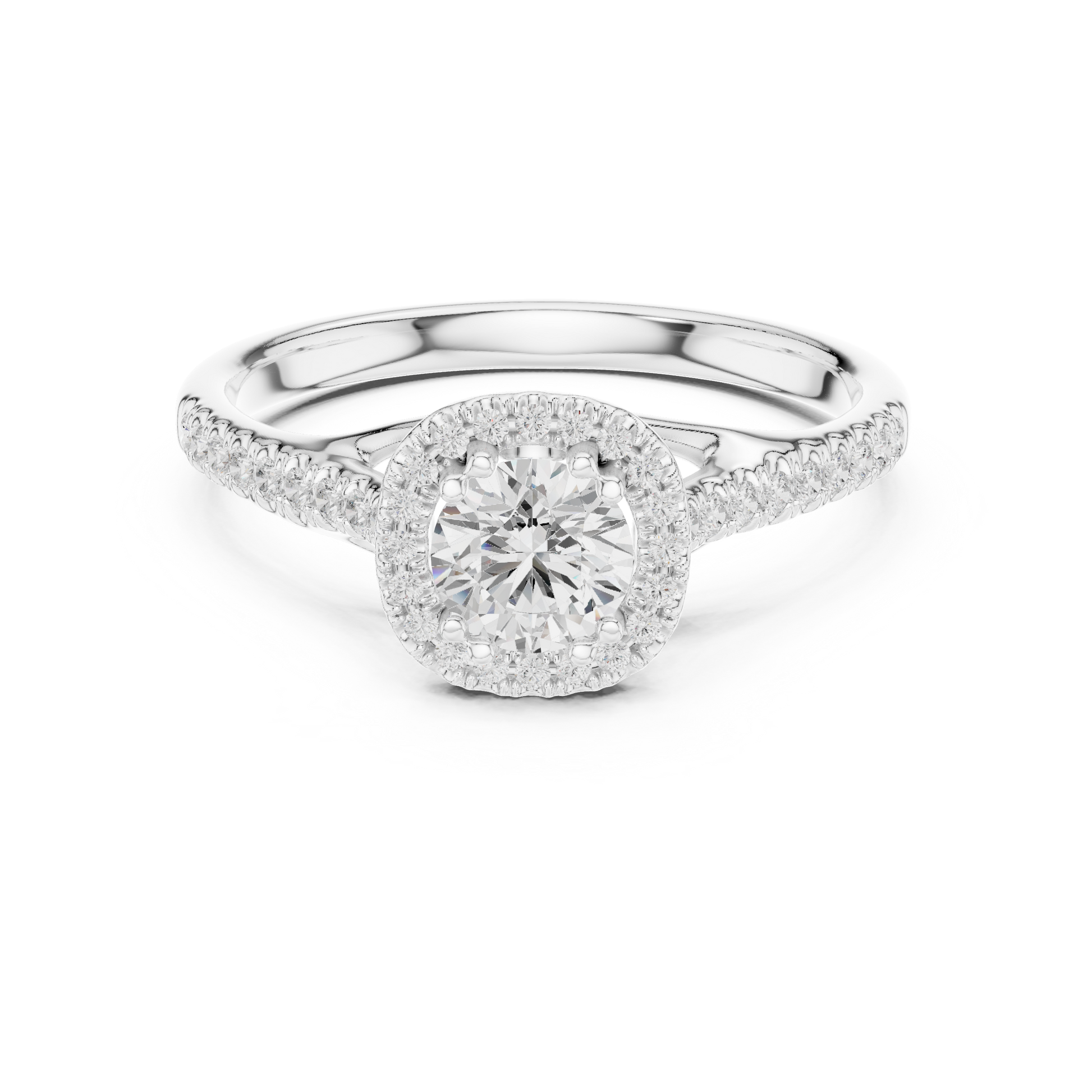 Round Halo Lab Grown Diamond Ring