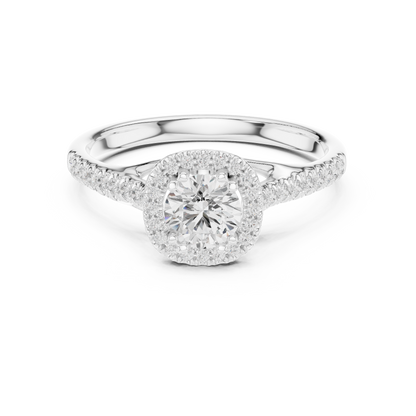 Round Halo Lab Grown Diamond Ring