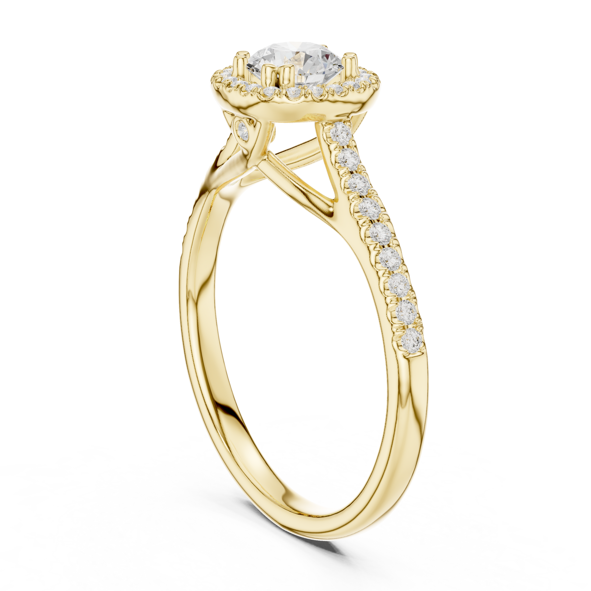 Round Halo Lab Grown Diamond Ring