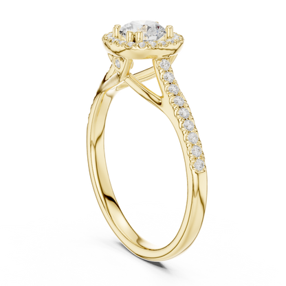 Round Halo Lab Grown Diamond Ring
