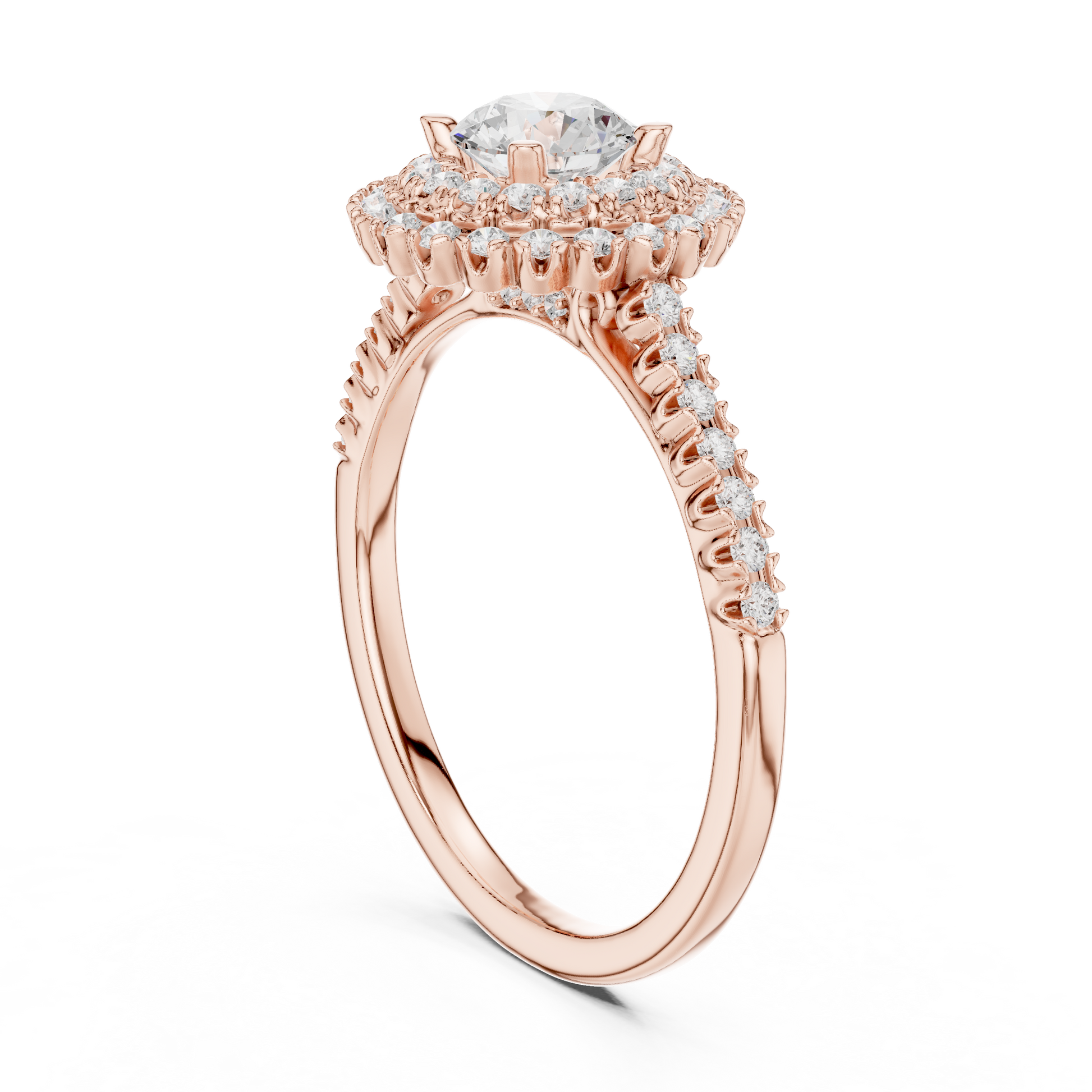 Round Halo Lab Grown Diamond Ring