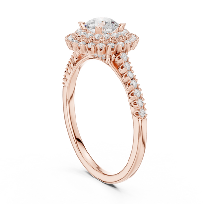 Round Halo Lab Grown Diamond Ring