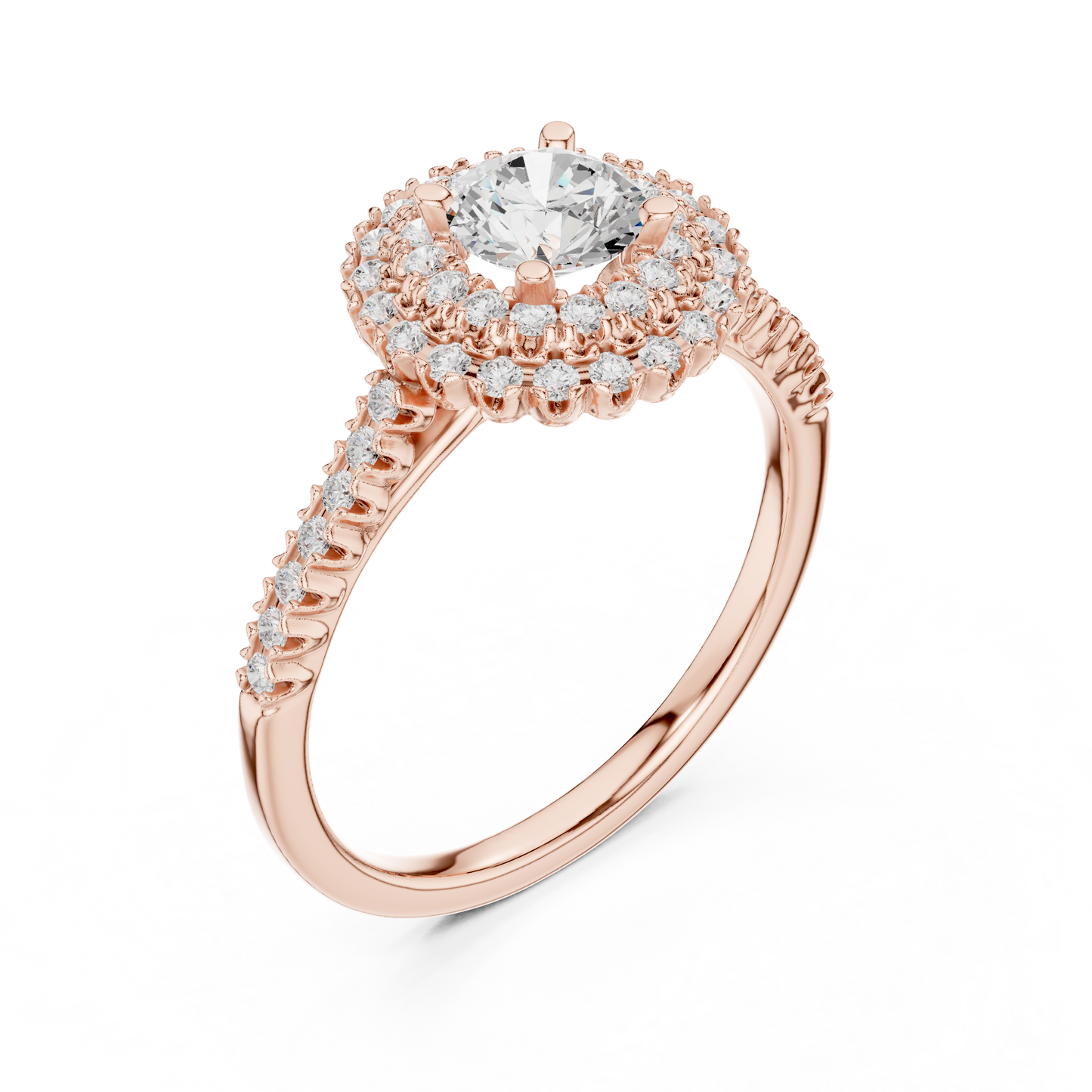 Round Halo Lab Grown Diamond Ring