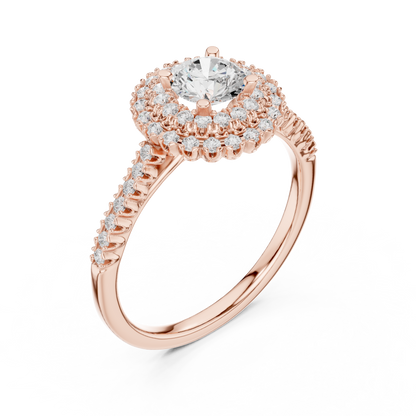 Round Halo Lab Grown Diamond Ring