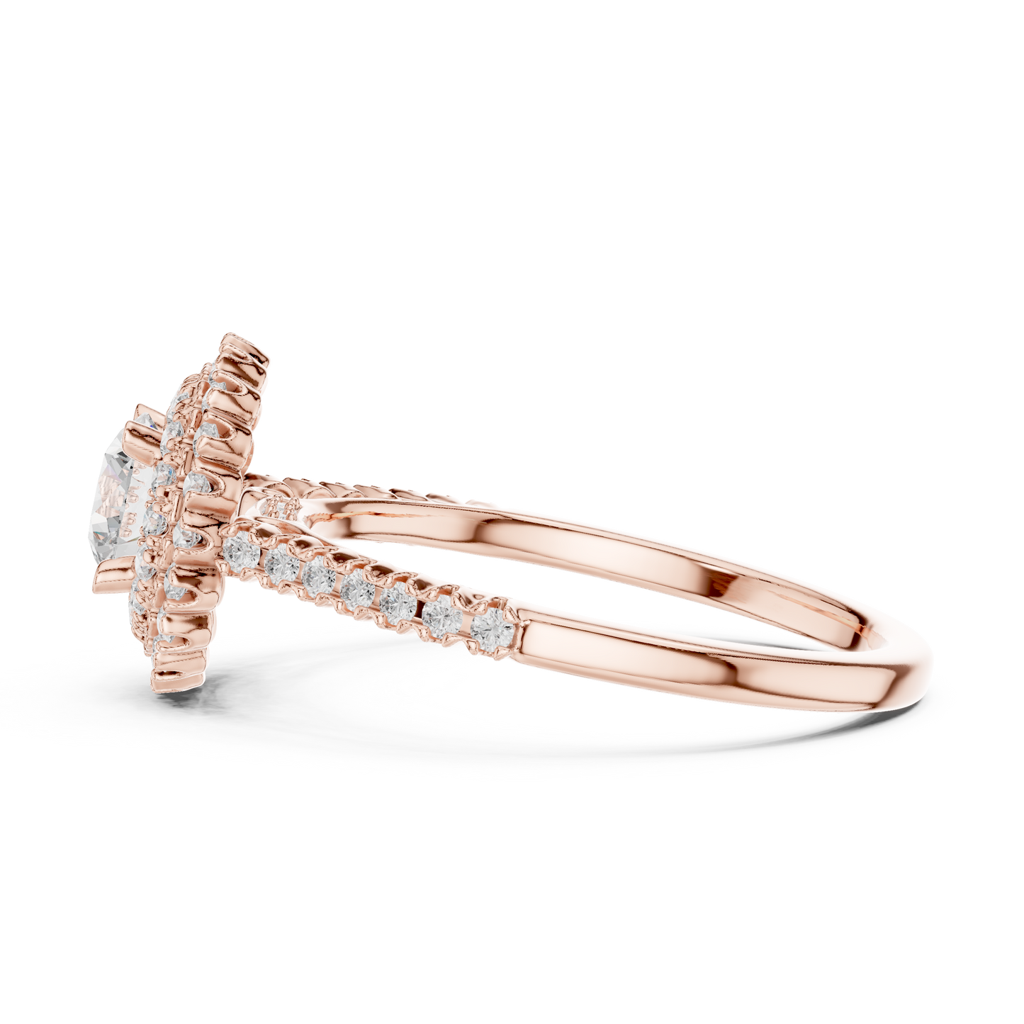 Round Halo Lab Grown Diamond Ring