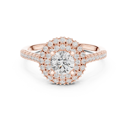 Round Halo Lab Grown Diamond Ring