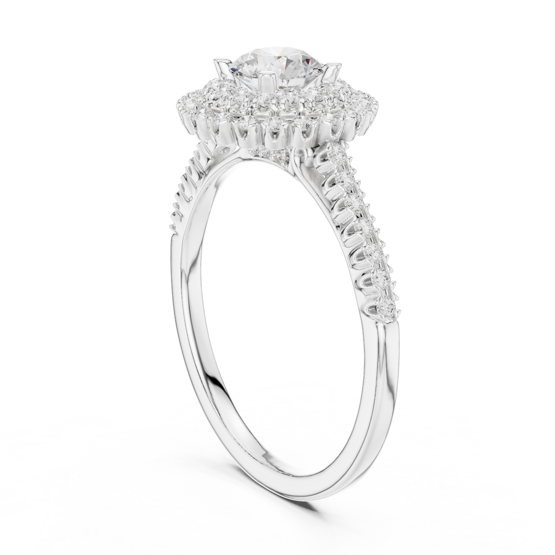 Round Halo Lab Grown Diamond Ring