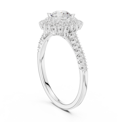 Round Halo Lab Grown Diamond Ring