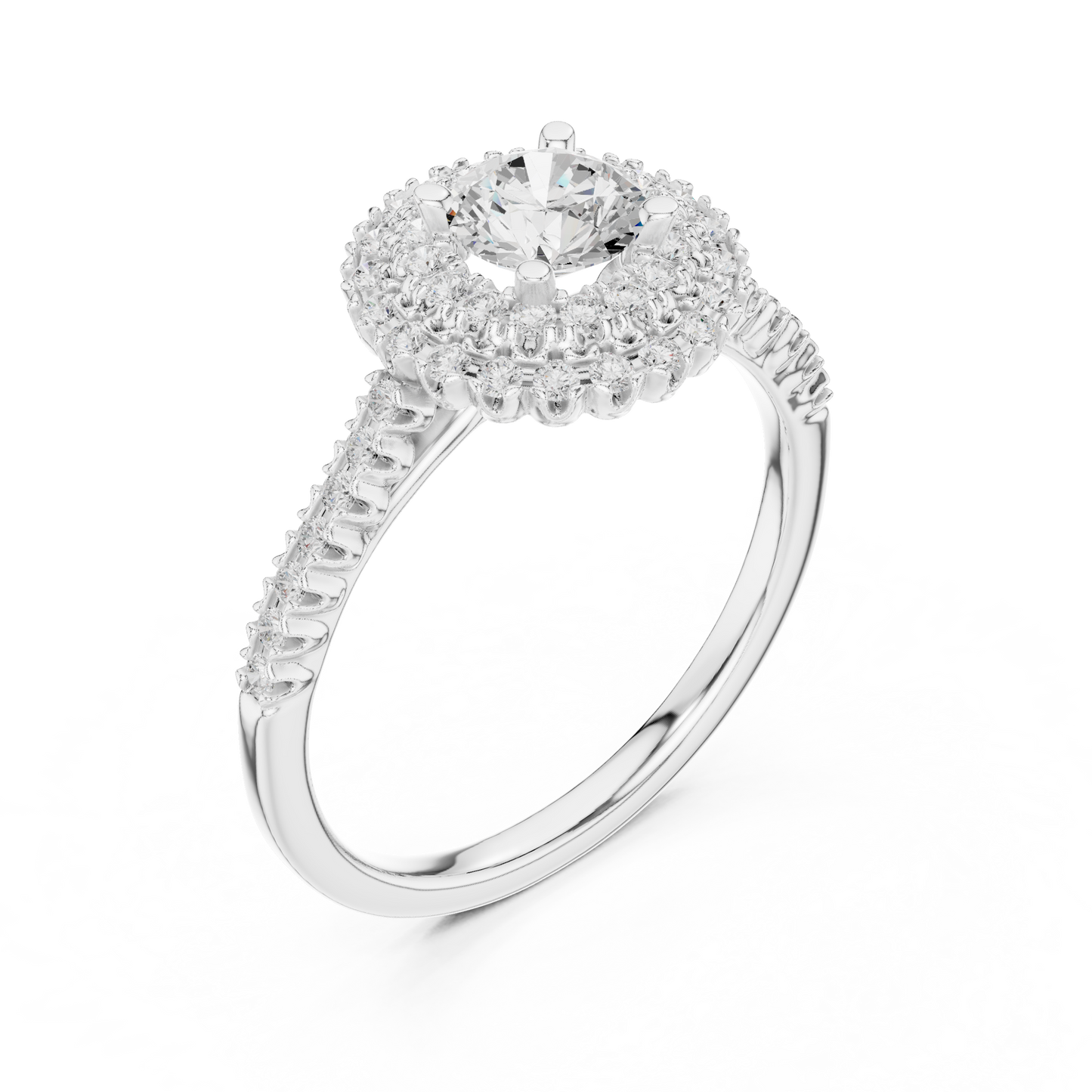 Round Halo Lab Grown Diamond Ring