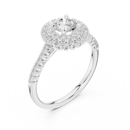 Round Halo Lab Grown Diamond Ring