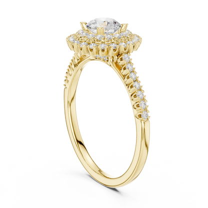 Round Halo Lab Grown Diamond Ring
