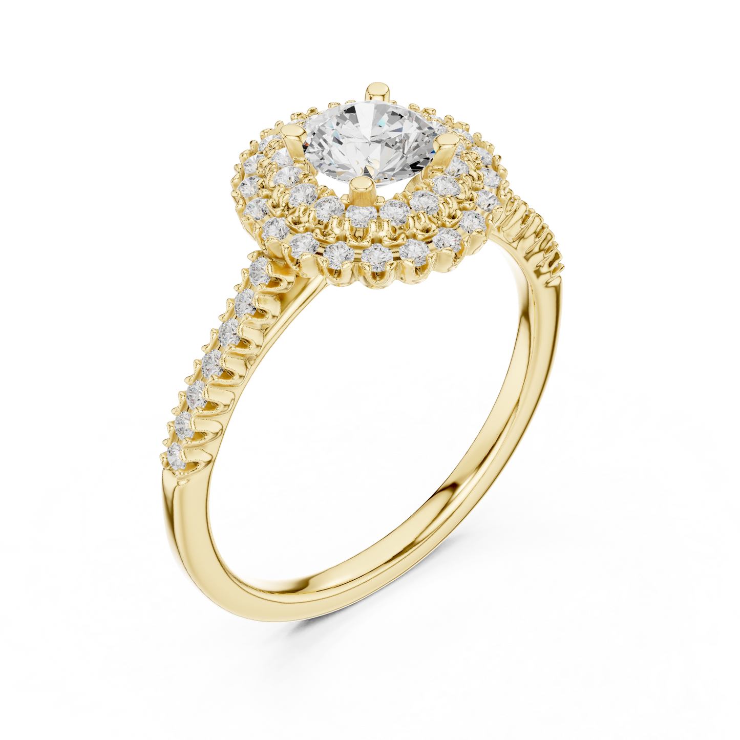 Round Halo Lab Grown Diamond Ring