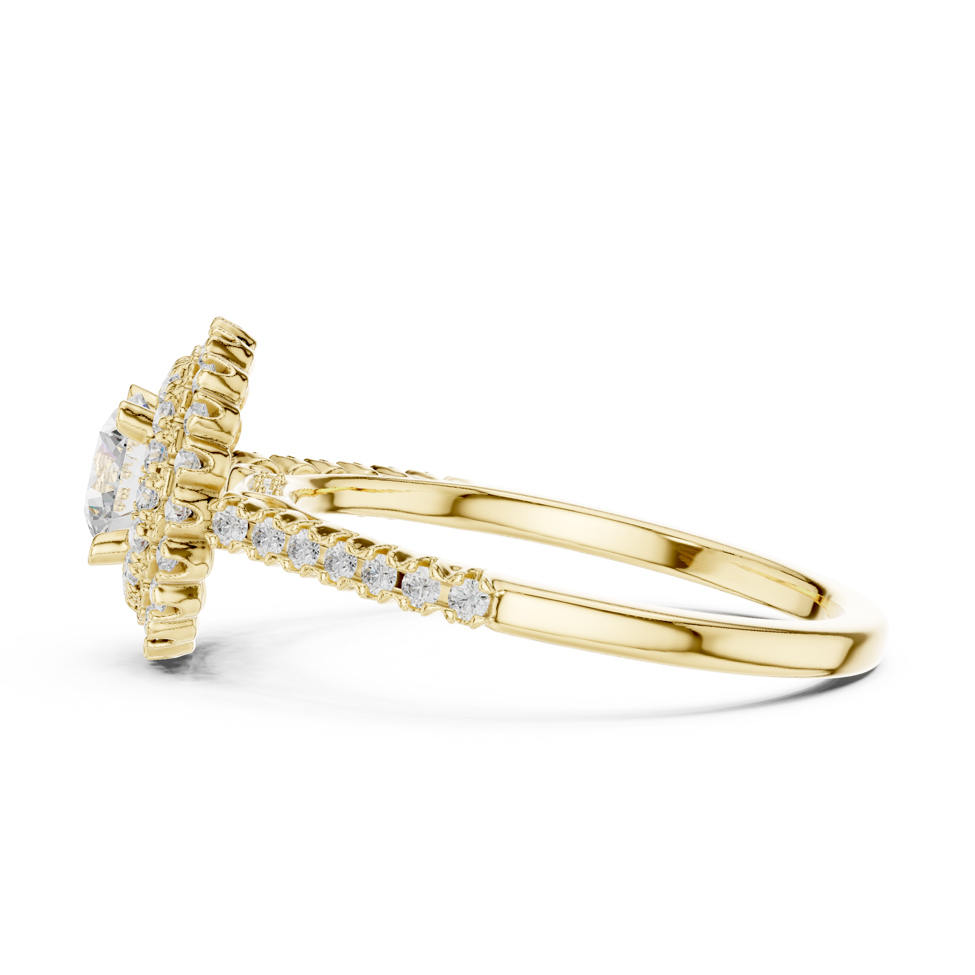 Round Halo Lab Grown Diamond Ring