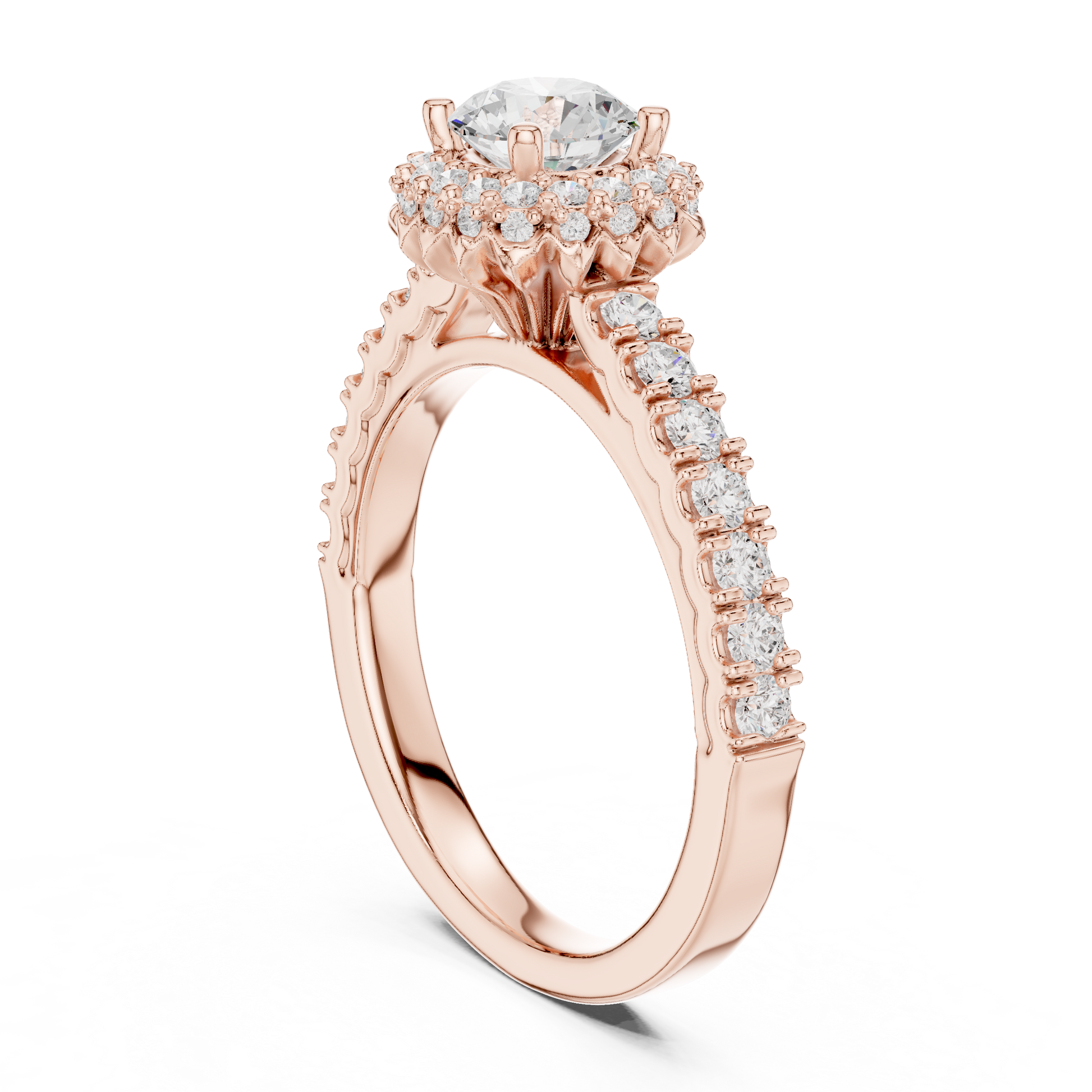 Round Halo Lab Grown Diamond Ring