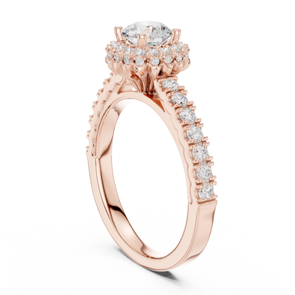 Round Halo Lab Grown Diamond Ring