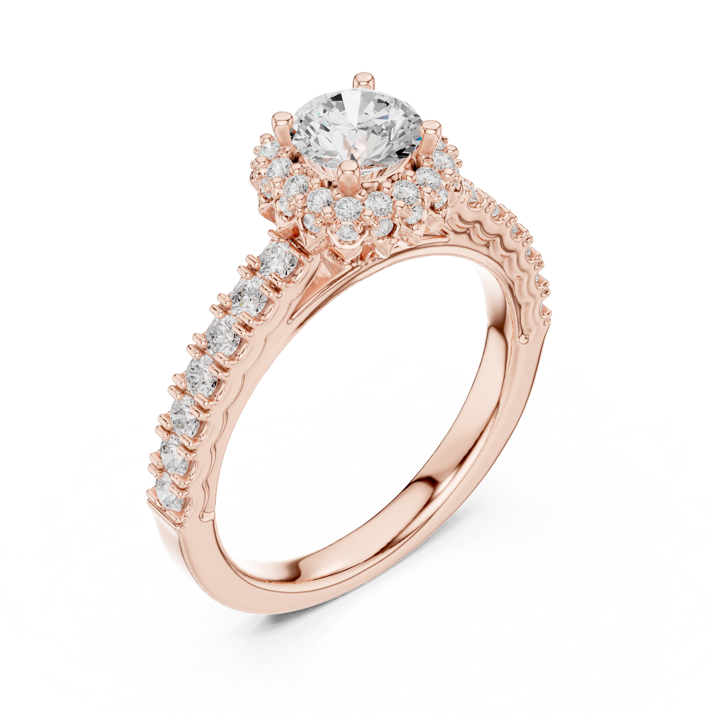 Round Halo Lab Grown Diamond Ring