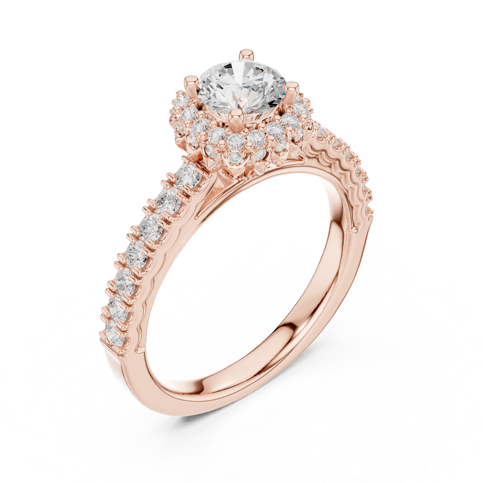 Round Halo Lab Grown Diamond Ring