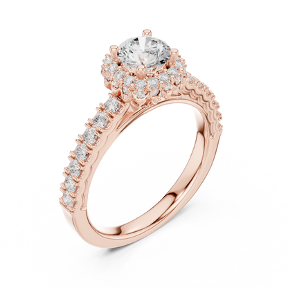 Round Halo Lab Grown Diamond Ring