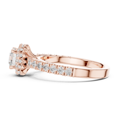 Round Halo Lab Grown Diamond Ring