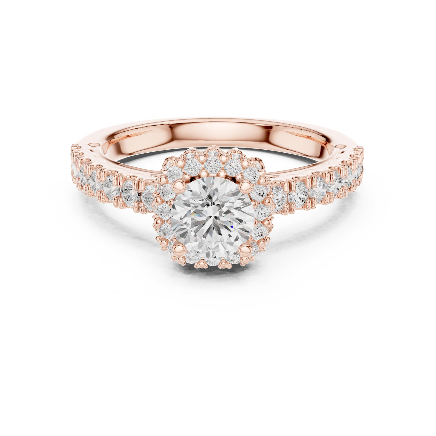 Round Halo Lab Grown Diamond Ring