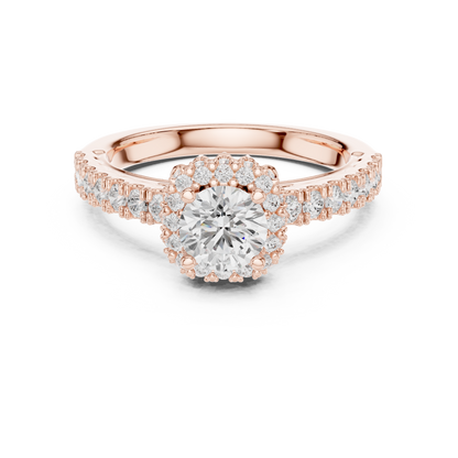 Round Halo Lab Grown Diamond Ring