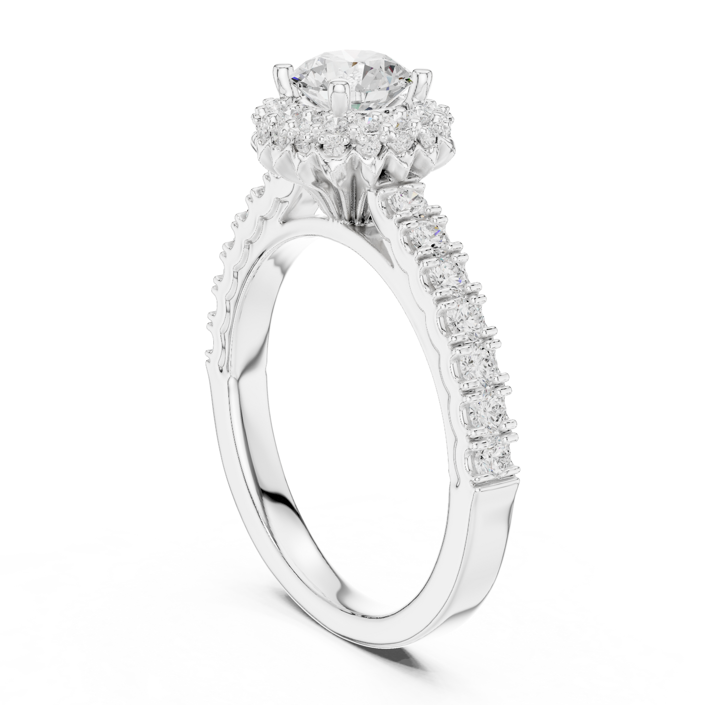 Round Halo Lab Grown Diamond Ring