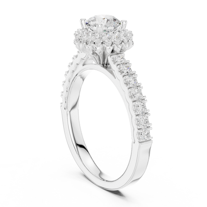Round Halo Lab Grown Diamond Ring