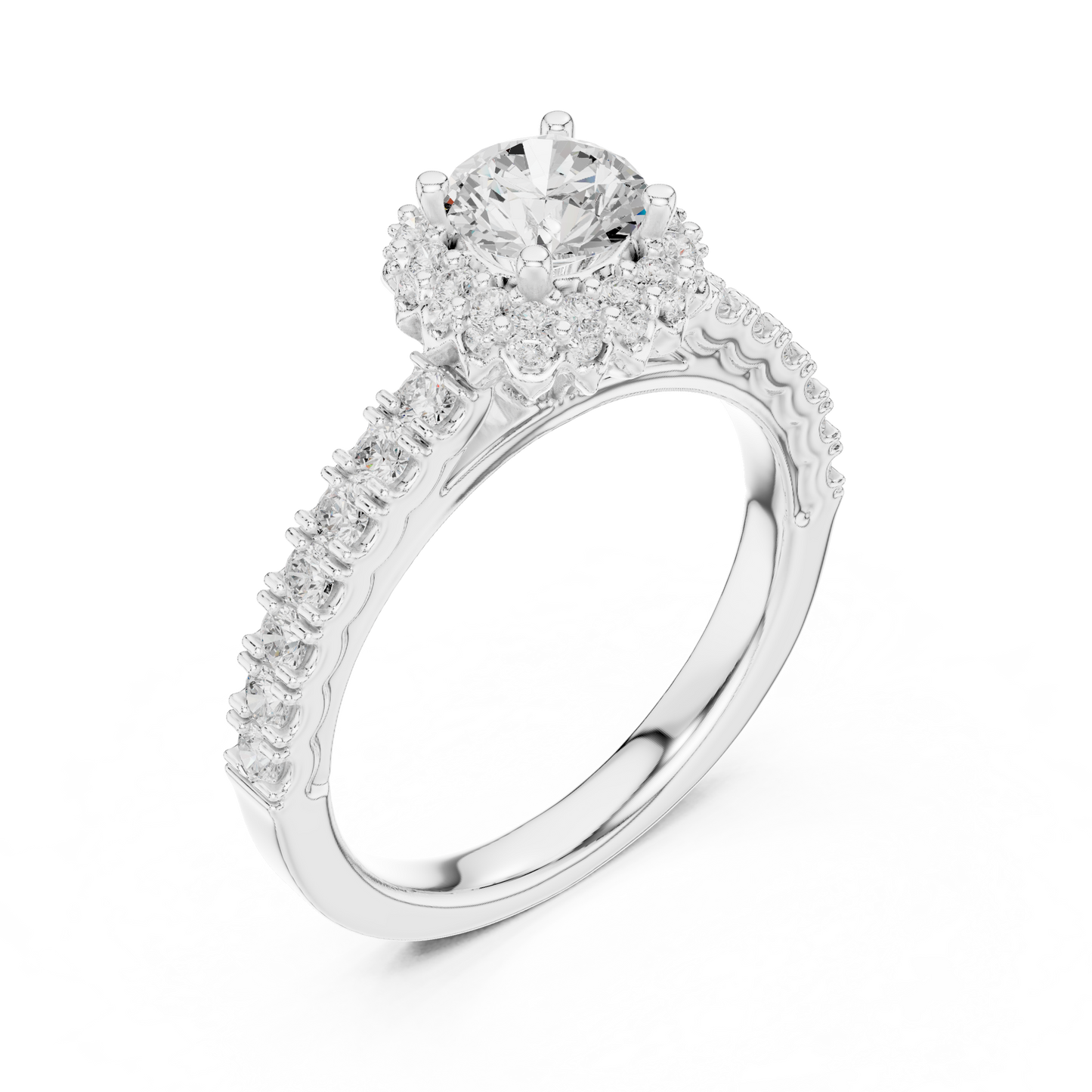 Round Halo Lab Grown Diamond Ring
