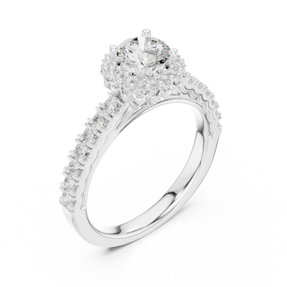 Round Halo Lab Grown Diamond Ring