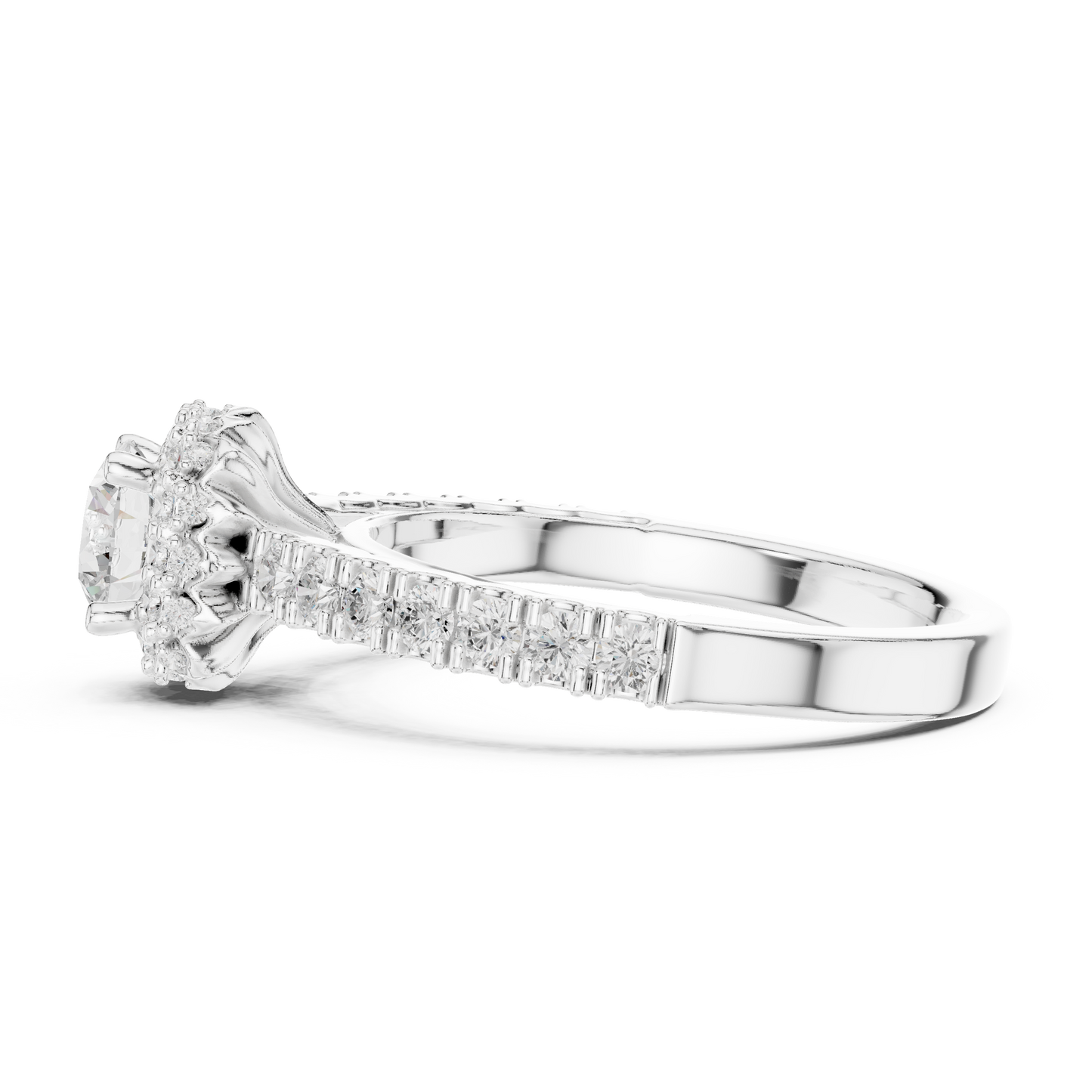 Round Halo Lab Grown Diamond Ring