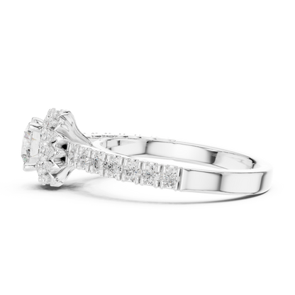 Round Halo Lab Grown Diamond Ring