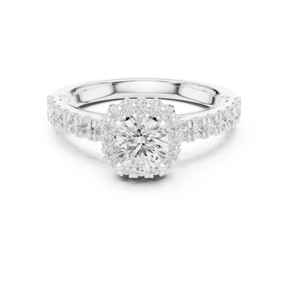 Round Halo Lab Grown Diamond Ring