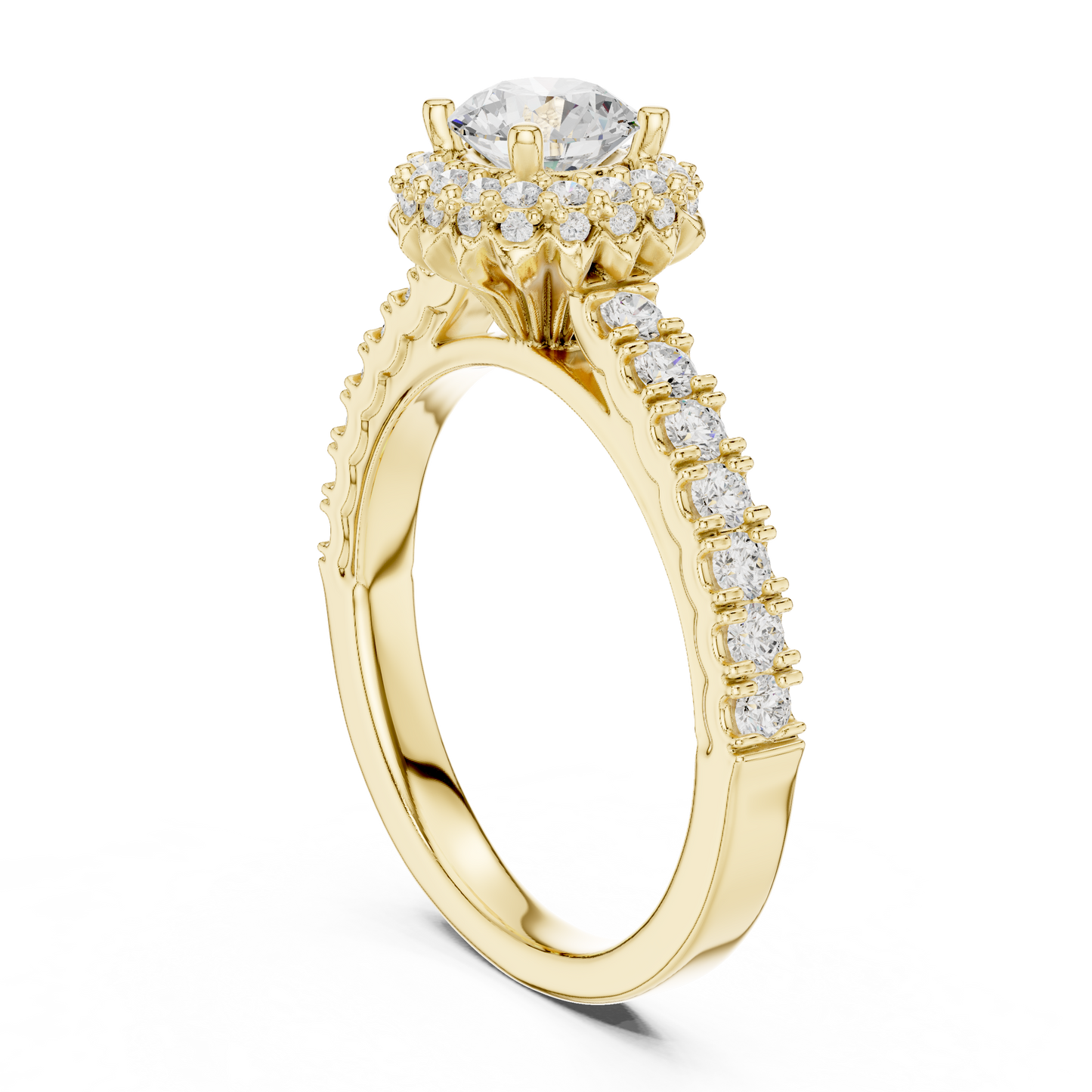Round Halo Lab Grown Diamond Ring