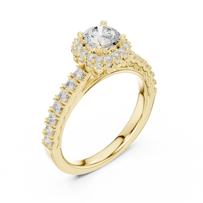 Round Halo Lab Grown Diamond Ring