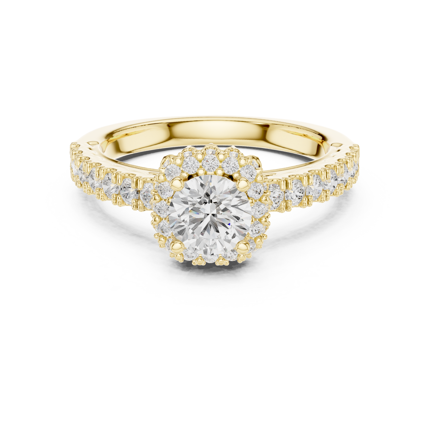 Round Halo Lab Grown Diamond Ring