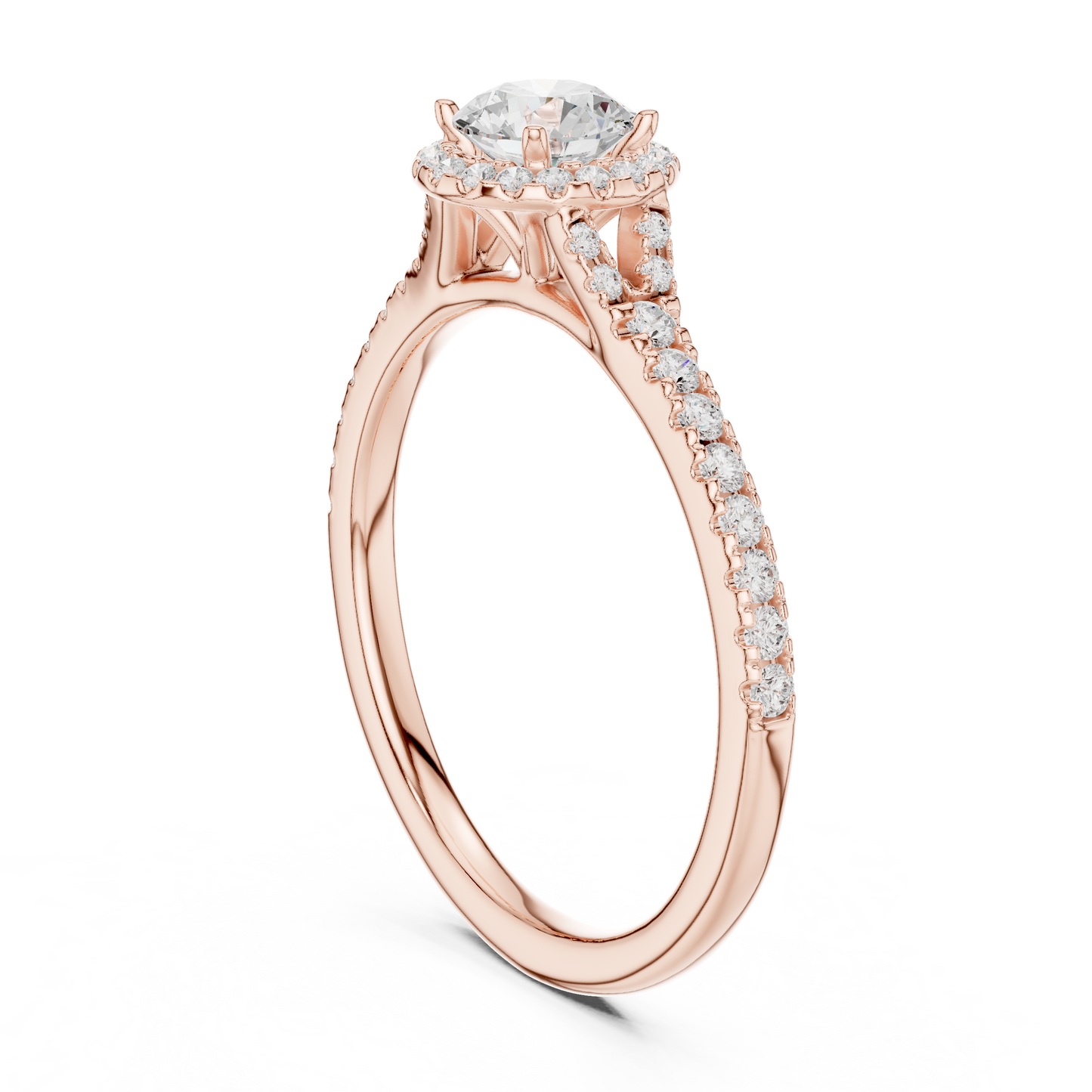 Round Side Stone Lab Grown Diamond Ring
